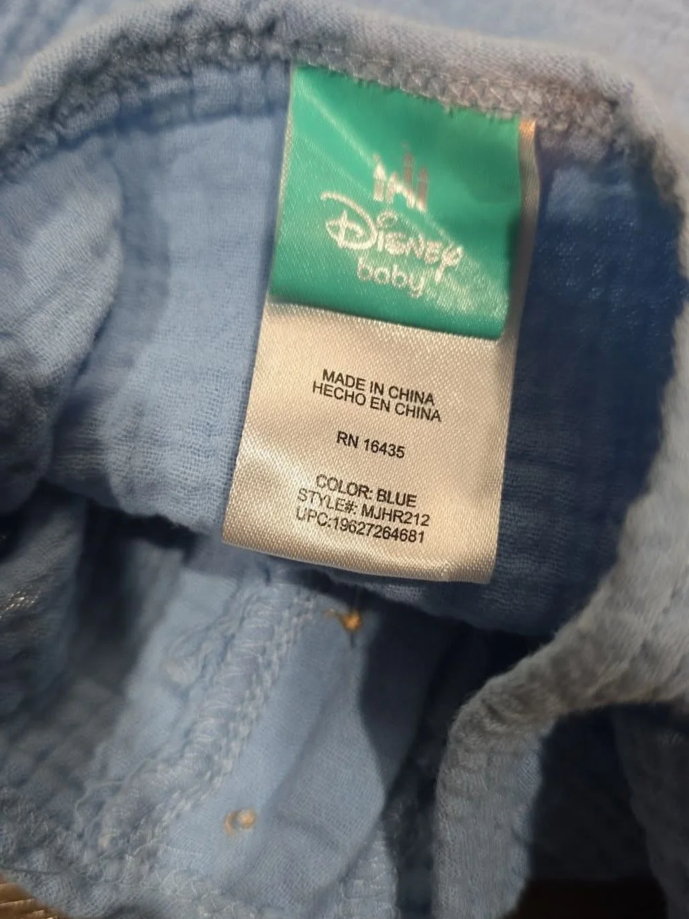 Disney Light Blue Stitch Baby One-Piece Footie